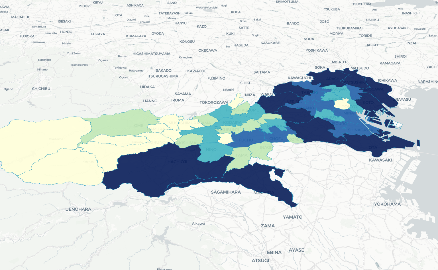 コロプレスマップ（階級区分図）